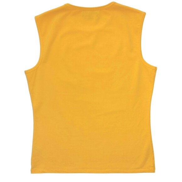 Burberry Yellow Graphic Print Cotton Sleeveless Shirt Women's Size L - Picture 5 of 7